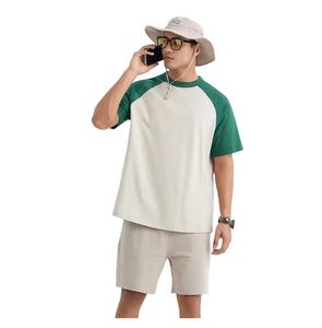 Fabricant Hommes Oversize 250 Grammes Coton Polyester Vente en gros Custom Men T Shirt Heavyweight Shirt Raglan Short Sleeve - Product Image 1