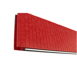 Lustre suspendu acoustique plissé moderne en feutre PET durable, couleur personnalisable, avec contrôle sonore, pour bibliothèque - Product Image 2