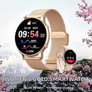 สมาร์ทวอทช์ผู้หญิง หน้าจอสัมผัสเต็มรูปแบบ 1.32 นิ้ว กันน้ำ IP68 รองรับการโทร โหมดกีฬามากกว่า 100 โหมด แจ้งเตือน รองรับผู้ช่วยเสียง - Product Image 2