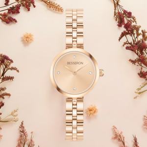 Reloj de Cuarzo Analógico Superfino de Lujo para Mujer, Acero Inoxidable, Resistente al Agua, Correa de Eslabones Delgada, Logotipo Personalizable, Estilo Moderno - Product Image 3