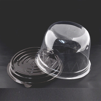 Récipient alimentaire à emporter en plastique personnalisé pour gâteau jetable Boîte d'emballage de gâteau ronde transparente avec couvercle en dôme