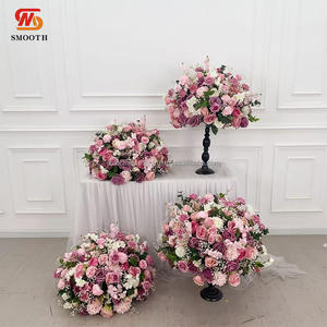 ลูกบอลดอกไม้ประดิษฐ์ทำมือจากโรงงาน SMOOTH ดอกกุหลาบสีชมพูผ้าไหมประดิษฐ์ พร้อมดอกยิปโซฟิลลา สัมผัสนุ่มเหมือนจริง สำหรับวันวาเลนไทน์ - Product Image 6