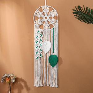 Maison séjour vent nordique salon décoration murale bohème bois perle coton corde manuel tissé <span class=keywords><strong>tapisserie</strong></span> fond mur pendentif - Product Image 1