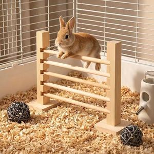 <span class=keywords><strong>Jouet</strong></span> d'entraînement et de saut pour lapins en bois de pin détachable, avec fourrure de <span class=keywords><strong>lapin</strong></span>, pour l'entraînement des souris et comme mangeoire pour lapins, pour le commerce transfrontalier - Product Image 1