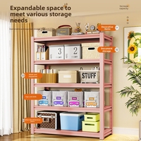 Étagère de rangement rose colorée pour la maison, panneau perforé, étagère multi-niveaux, support de rangement pour jouets, bibliothèque de cuisine, supermarché, bibliothèque