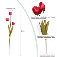 Prix d'usine le plus bas, tulipes artificielles, mini-bouquets, arrangement floral pour la Saint-Valentin