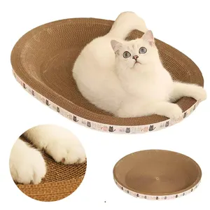 Multifunctional Wear-Resistant Sharpening Claw Corrugated Cardboard Rounded Cat Scratcher Mat Cat Scratching Bed