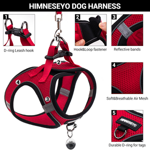 ペット用カラフルな装飾ペット用カスタマイズされたファッショナブルな小型犬用ハーネス通気性メッシュ猫ベスト - Product Image 3