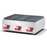 Machine à Snacks Commerciale Gaz et Électrique, Robuste en Acier Inoxydable, Multifonction pour Gaufres, Takoyaki, Crêpes, Grande Capacité