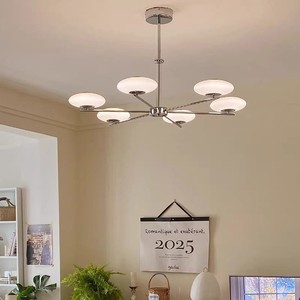 Lámpara de techo estilo Bauhaus francés, 8 luces LED, redonda, con múltiples cabezales, para sala de estar, dormitorio, estudio, comedor - Product Image 4