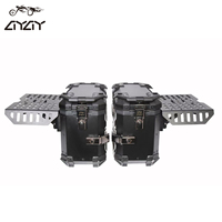 Vente en gros de boîtes à bagages pour moto en aluminium noir imperméable, boîte arrière 38L + boîte latérale 45L, type universel