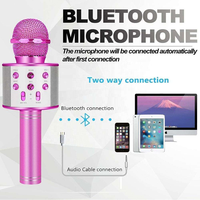 Microphone karaoké sans fil rechargeable BT avec haut-parleur intégré, micro KTV portable pour fêtes à domicile et chant en extérieur
