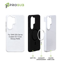 Coque de téléphone Prosub 3D Coated 2-en-1 magnétique à chargement sans fil en TPU+PC pour Samsung S26 Series, vierge pour sublimation, personnalisable par impression DIY