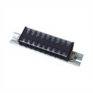 TD15-8.0 Copper & Plastic Screw <b>Terminal</b> 600V 15A Nickel Plated DIN Rail Connector Block - Product Image 1