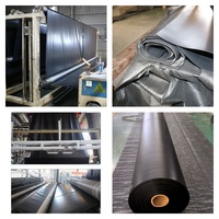 Membrane anti-infiltration noire lisse pour usine chimique, fond de réservoir d'huile, bassin à poissons, lac artificiel, décharge sanitaire