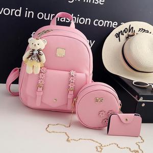 Pequeno Cinto Floral Multi-Purpose PU Mochila New Trendy Style Mulheres Casual Versátil School <span class=keywords><strong>Bag</strong></span> Mochila dos Estudantes - Product Image 3