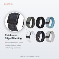 Bracelet de remplacement pour montre connectée, en nylon élastique, réglable et respirant, pour le sport et l'entraînement, gris, vert, noir, bleu, blanc