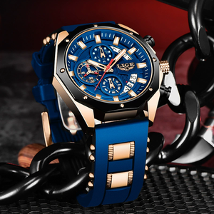 Reloj de Pulsera Lige 8908 para Hombre, Diseño de Cuarzo, Esfera Grande, Cronógrafo, Resistente al Agua, Estilo Casual y de Negocios, Original - Product Image 1