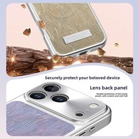 Coque de téléphone magnétique scintillante électroplaquée anti-chute pour iPhone 17 Pro Max, transforme instantanément une grande fenêtre en motif rayures tendance