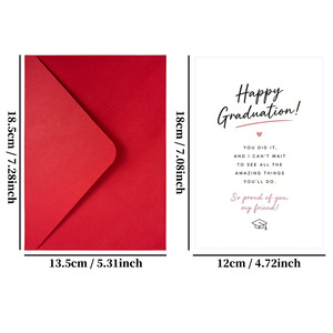 Biglietto d'auguri semplice in carta patinata stile scritto a mano per amici 'Ci stiamo così orgogliosi di te' con busta per un messaggio calorevole - Product Image 5