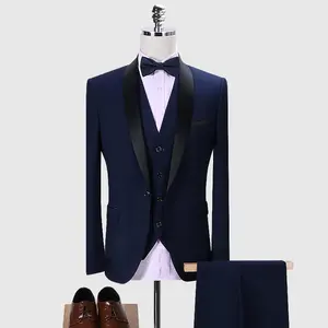 Make to Measure Handmade Slim Fit High Quality Men Suits Manufacturer 3 Pieces Gentleman Made In China