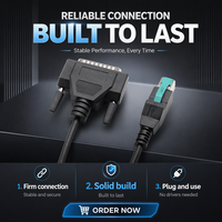 Kabel USB ke HDB44 Male 12V, PVC, Tembaga Berlapis Timah, Dilindungi Jalinan Kawat, untuk Koneksi Terminal POS
