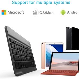 Clavier BT ultra-fin ABS de 10 pouces, clavier sans fil miniature portable rechargeable pour tablette iPad - Product Image 3