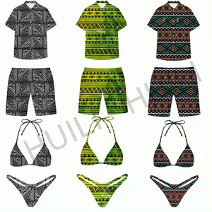 HuiLin Baju Renang Pantai Wanita, Pakaian Renang Cetakan Kustom OEM Baju Renang Bikini Musim Panas Desainer Grosir