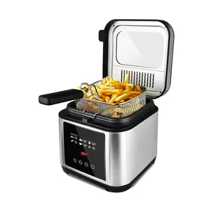 Frango frango alemão prateado pequeno utensílios de cozinha, máquina de cozinha, forno comercial, digital, fritadeiras profundas elétricas inteligentes