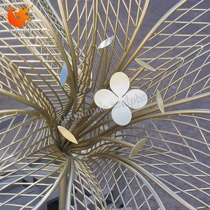 Escultura de flor pintada de acero inoxidable para exteriores, adornos decorativos de Metal abstractos de forma especial para paisaje verde de parque - Product Image 6