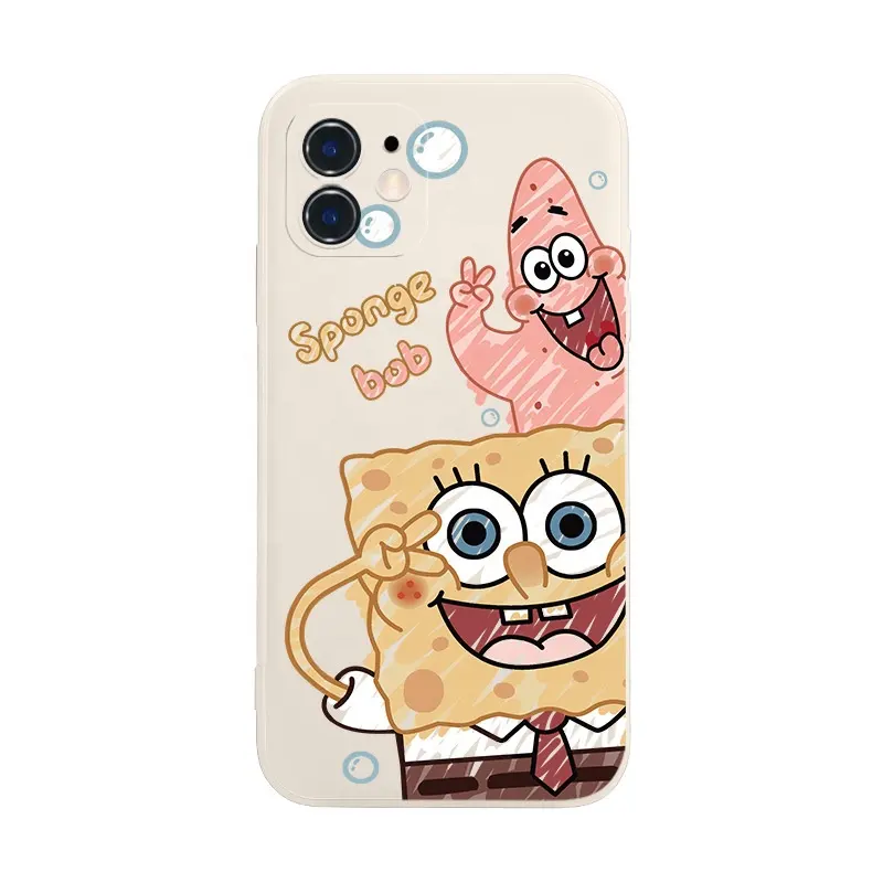 2022 for iPhone case TPU soft slim protective cover for iPhone 11 Xs max 7 8 plus for iPhone 13 case print SpongeBob SquarePants