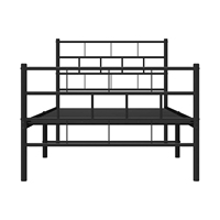Lit double en acier facile à assembler, plateforme métallique thermolaquée, support robuste pour chambre à coucher