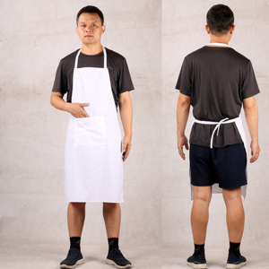 <b>White</b> pure cotton sleeveless <b>apron</b>, breathable textile, suitable for flour mills, homes, chefs, hotels, work uniforms, - Product Image 5