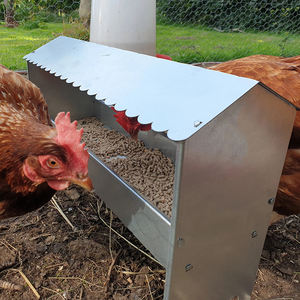JH-Mech Comederos para pollos con techo A prueba <span class=keywords><strong>de</strong></span> herrumbre Diseño único duradero Comedero para pollos <span class=keywords><strong>de</strong></span> acero galvanizado mediano - Product Image 6