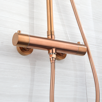 Mitigeur de douche thermostatique brossé style hôtelier avec barre coulissante et jet pluie - Ensemble mural moderne et minimaliste en acier inoxydable 304 avec cartouche céramique
