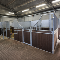 Équipement équestre personnalisé, panneau de box pour chevaux en bois classique traditionnel de 4,5 m, revêtement poudré moderne, grand hangar à chevaux en bois