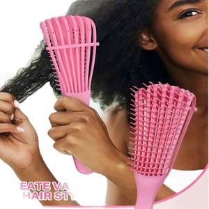 Brosse démêlante pour cheveux, brosse de massage du cuir chevelu, brosse démêlante pour cheveux bouclés, brosse à cheveux épaisse en forme de pieuvre pour femmes, hommes, salon - Product Image 2