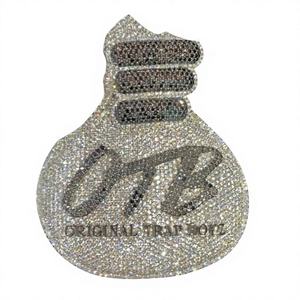 Pendentif Sac d'Argent Personnalisé de Luxe avec Logo, Bijou Hip Hop Géant Certifié en Argent Sterling 925 avec Moissanite VVS, Bijou Bling Porte-Bonheur - Product Image 1