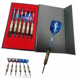 Set Dart Tungsten Penerbangan Kuningan Profesional Kualitas Tinggi dengan Kotak Poros Penerbangan