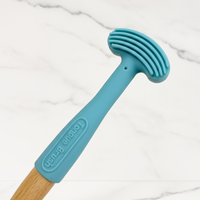 Grattoir à langue en bois et silicone, brosse de nettoyage buccal à usage domestique, modèle ACC-148, logo personnalisé, vente en gros, fabrication directe usine
