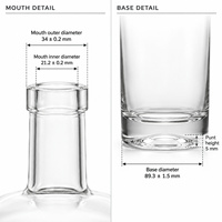 Bouteille en verre mate personnalisée de 750 ml pour spiritueux, vodka, gin, tequila, jus, alcool, avec bouchon
