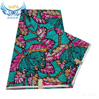 Kain Katun Wax Afrika Organik Combed Yarn Motif Gold Wax Print Gaya Ghana Glitter Ankara Batik Tenun untuk Pakaian/Garmen
