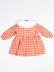 Nouveau best-seller 2025 manteaux d'hiver en laine pour filles personnalisés longs vêtements d'extérieur pour bébés <span class=keywords><strong>manteau</strong></span> à carreaux orange pour petite <span class=keywords><strong>fille</strong></span> - Product Image 2