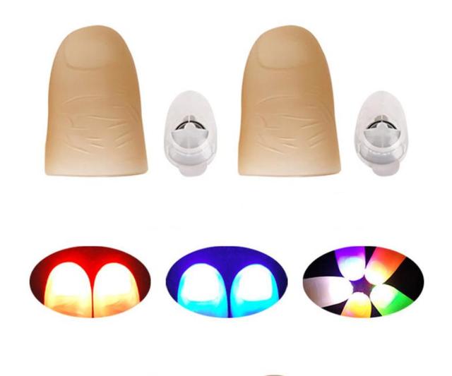 Lightup Magic Thumbs Led Flash Finger Tips Lights Bright Closeup Stage Magic Tricks Party Props
