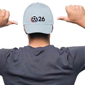 Custom <b>Hand</b> Embroidered Dobby Sporty Baseball Cap for International Football Event Fans Adjustable Snapback Hat - Product Image 4