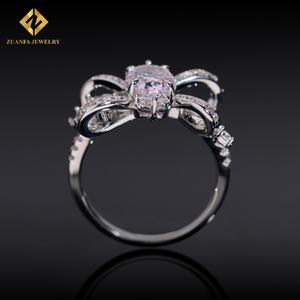 Anillos de Diamantes en Oferta, Juego de Anillos de Diamantes Redondos de Lujo con Brillantes Diamantes Rosas VVS para Mujer - Product Image 4