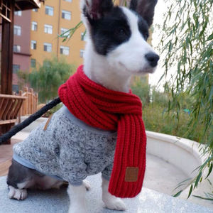 Wholesale Creative <strong>Pet</strong> Eco-Friendly Breathable Warm Knitted Polyester Solid <strong>Scarf</strong> for Cats Dogs Spring Summer Autumn Winter - Product Image 3
