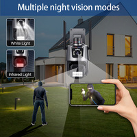 Caméra de surveillance extérieure intelligente P11 1080P à double vue WiFi/4G avec interphone vocal, double objectif, vision nocturne infrarouge et panoramique 360°