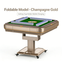 Nouvelle table de mahjong électrique pliable entièrement automatique pour la maison, design écologique, construction en fer et plastique ABS, double usage, pour manger