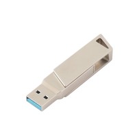 Clé USB 3.0 rotative double interface OTG en métal 8 Go, couleur champagne argenté, style professionnel